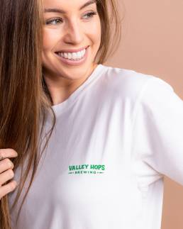 Valley Hops Brewing Earth T-Shirt Stone Wash White